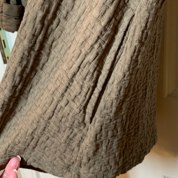 Mod-o-doc Walnut Brown Open Front Basket Weave Jacquard Knit Jacket, S, NWOT - Picture 5 of 8